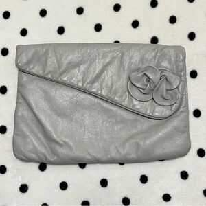Letisse Vintage Gray Leather Clutch